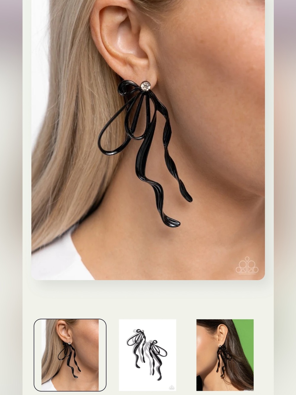 ⚫️🔲⚫️ “TRENDY TAPESTRY” BLACK EARRINGS ~ PAPARAZZI❗️⚫️🔲⚫️ UNUSUALLY BEAUTIFUL❗️ - Picture 4 of 6